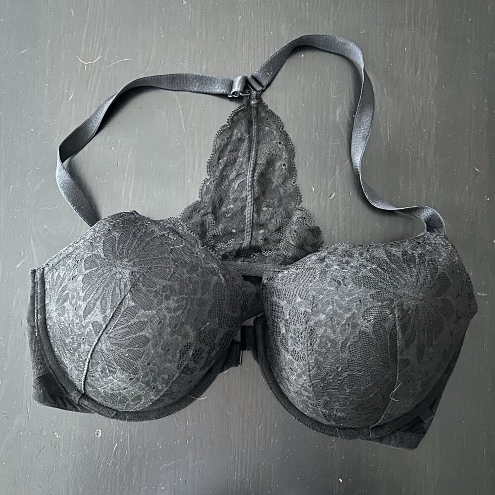 Victoria's Secret Lined Demi Racerback Demi Bra - Black 38D